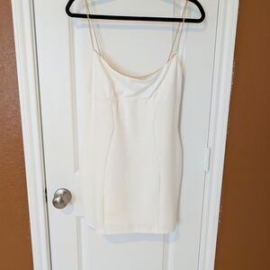 Nookie White Mini Dress with Gold Chain Straps